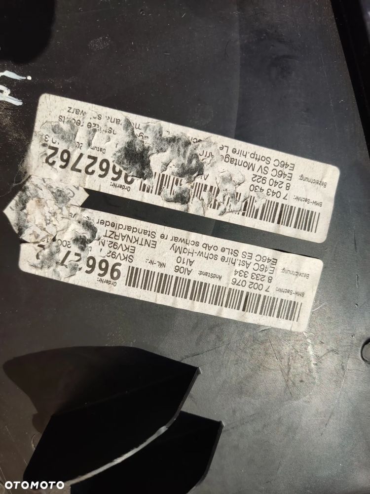 BMW E46 CABRIO BOCZEK TAPICERKA LEWY PRAWY TYŁ TUNEL PODŁOKIETNIK 8240786 8231904 8240785 8231903 KOMPLET - 7