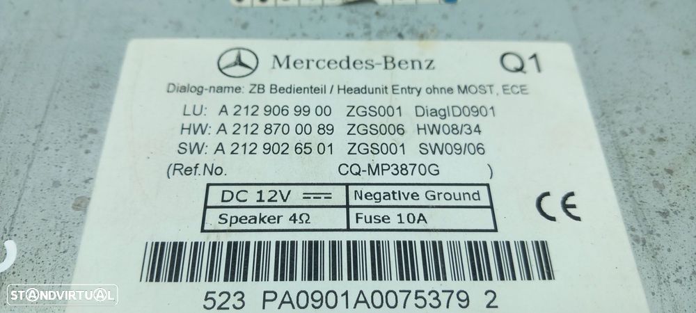 Rádio / auto-rádio MERCEDES-BENZ Classe E (W212) - 5