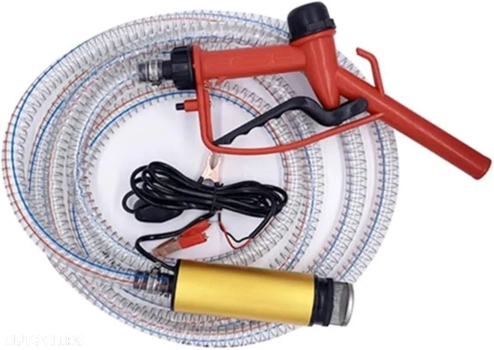 Pompa transfer lichide cu furtun si pistol la 12v - 1