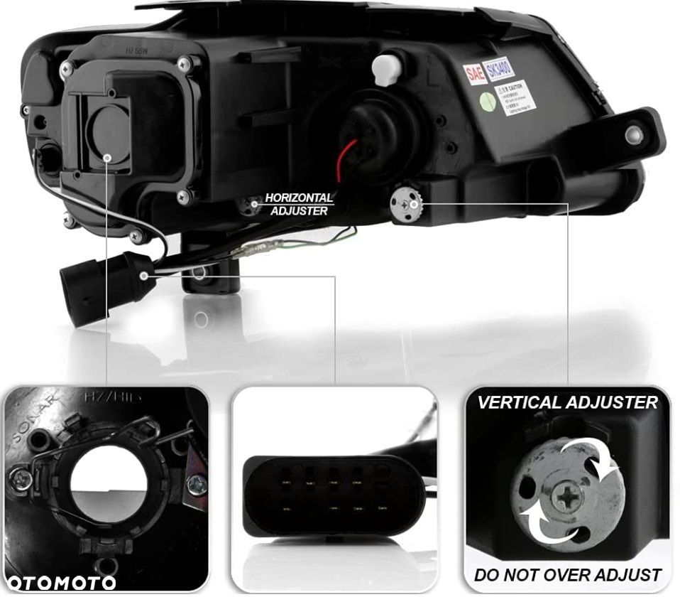 Reflektory Lampy kpl Tuning Diody Black Czarne VW Passat B6 3c 3c0 2005-10 - 5