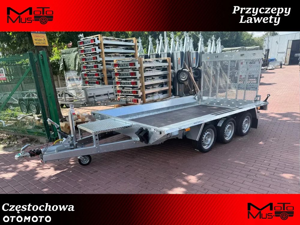 Martz Przyczepa do przewozu sprzętu budowlanego Martz Bau 3 350/2 350x160 3500kg 2 osie pod koparke koparka walec MOTOMUS od ręki - 1
