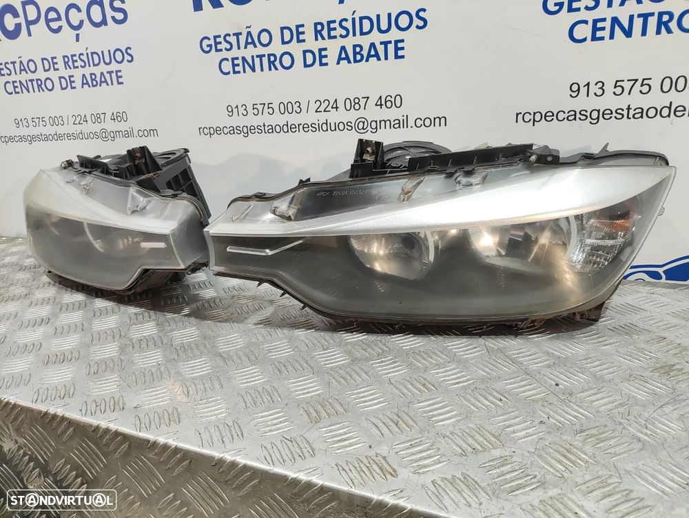Conjunto Farol Otica Frente Frontal Direita Original Halogenio Valeo BMW Serie 3 F30 Carro Sedan F31 Touring Carrinha 2011 a 2018 - 2