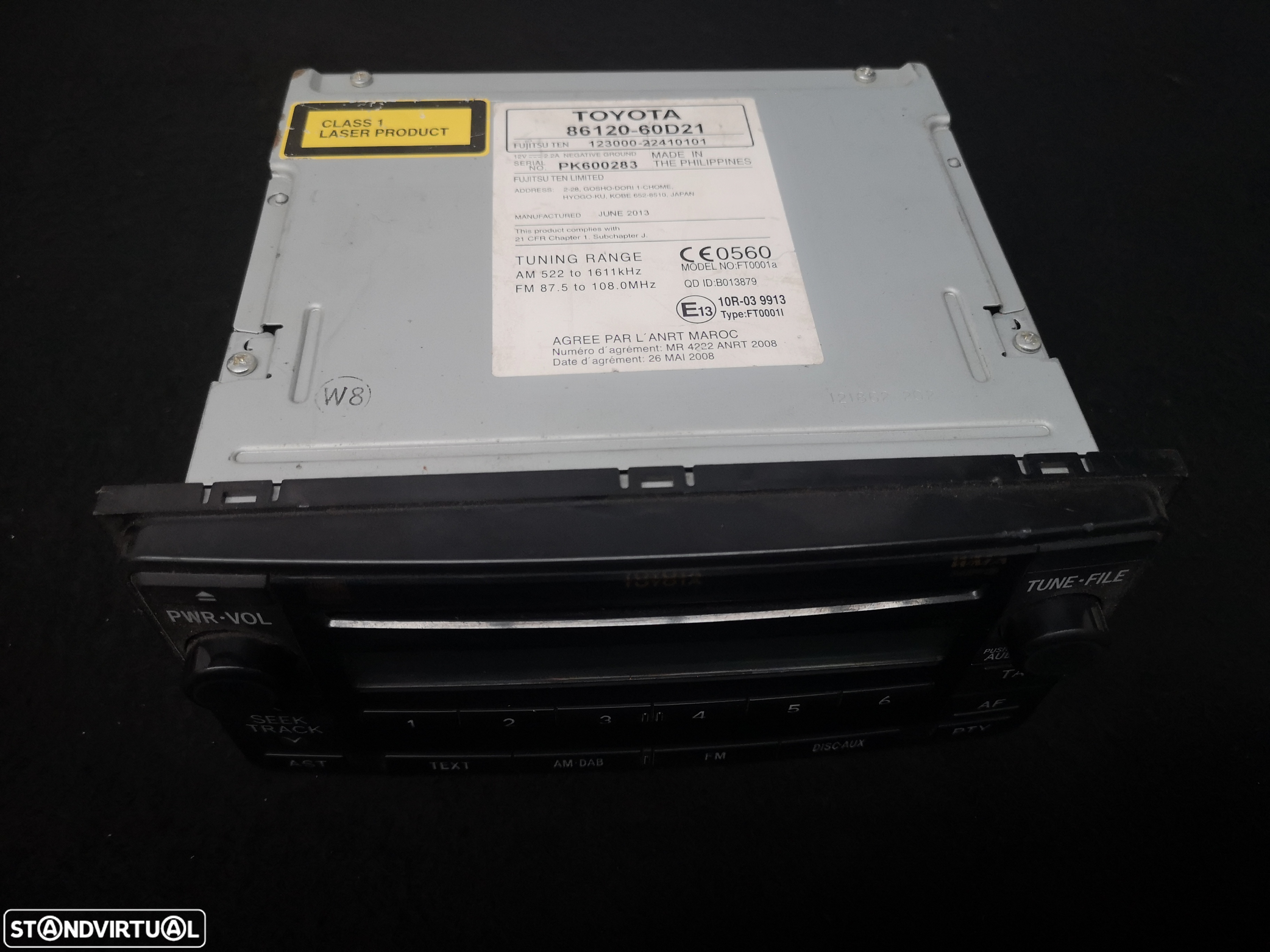 Radio  CD FM DAB MP3 WMA Media  Originais  FUJITSU TEN TOYOTA LAND CRUISER 2014 - 3