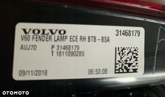 Lampa tylna prawa volvo v60 2018r.- 31468179 - 3