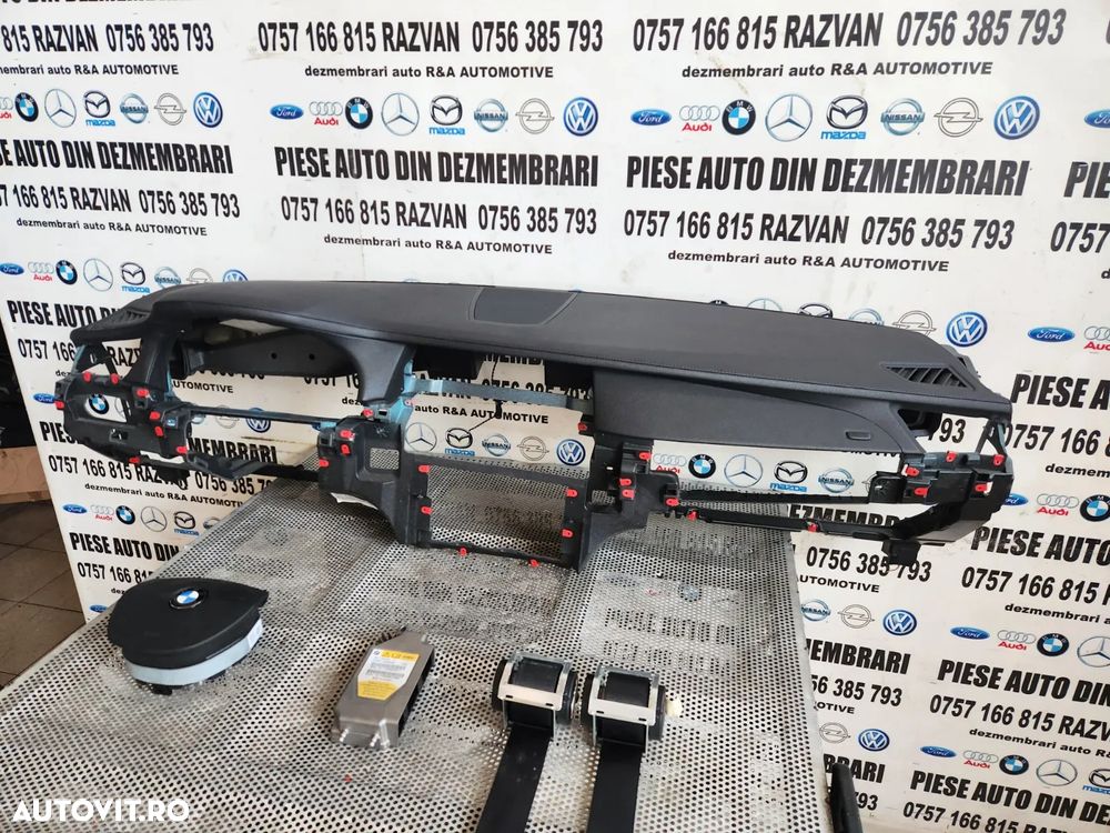 Plansa Bord Kit Airbag Din Piele Bmw Seria 7 Bmw F01 F02 F03 F04 Volan Stanga Plansa Bord Bmw F01 F - 7