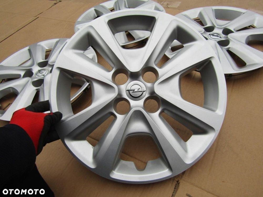 4x Kołpaki Strukturalne 15 Opel Corsa D E Adam Meriva Karl 4x100 / oryginał - 1