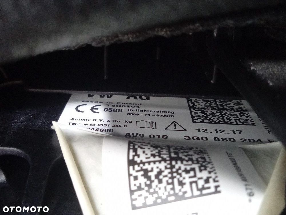 VW PASSAT B8 DESKA ROZDZIELCZA PODUSZKI PASY KPL EU 3G1857003BP - 13