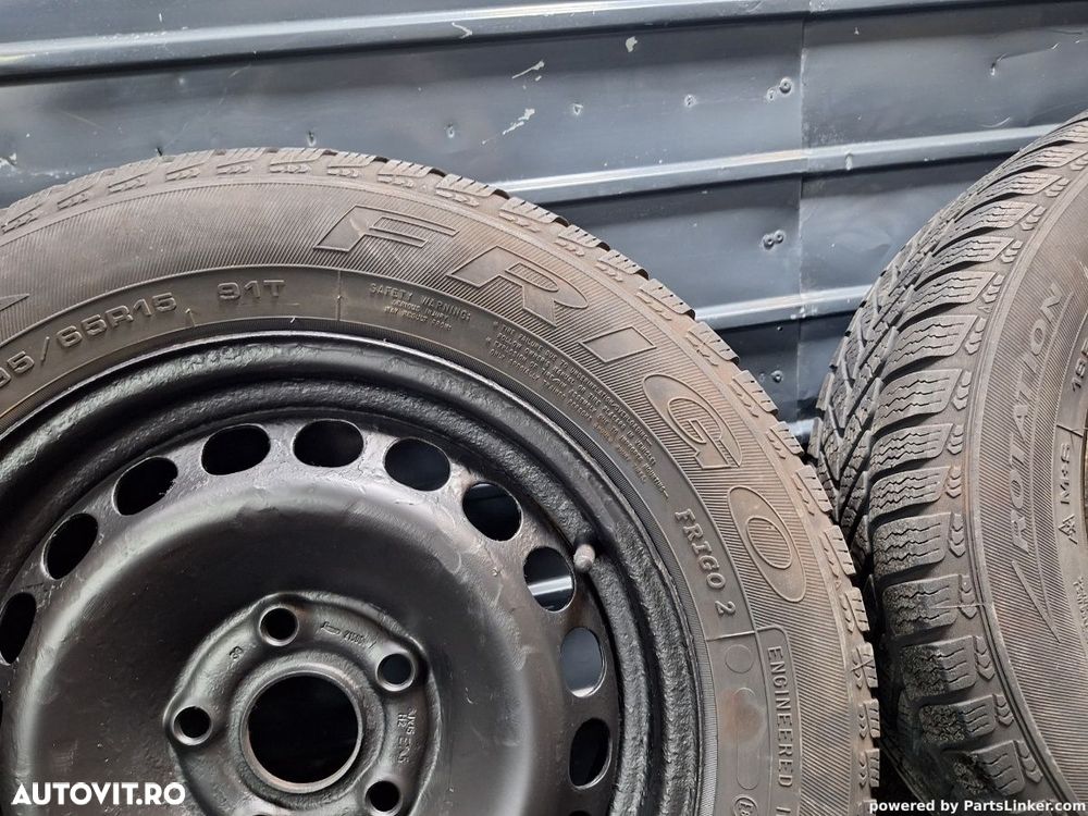 Jante de tabla cu cauciucuri de iarna 195/65R15 5x112 VOLKSWAGEN PASSAT B5.5 6Jx15H2 , ET37 3B0601027D - 7