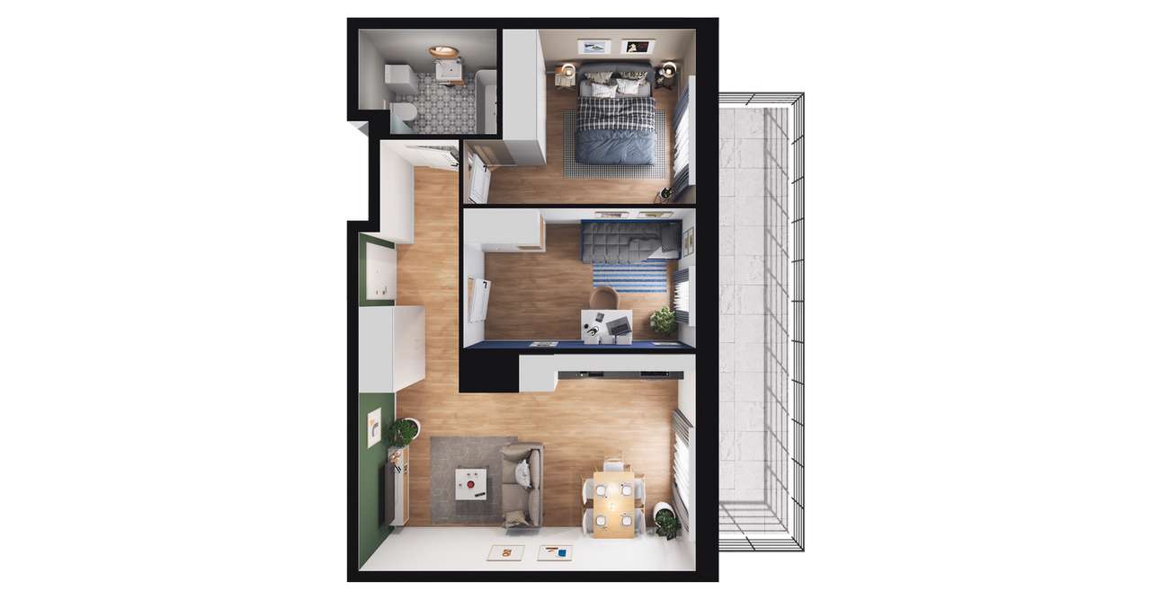 3-pokojowe mieszkanie 49m2 + loggia Bez Prowizji
