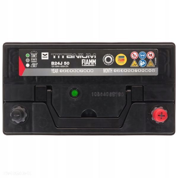 Akumulator FIAMM BLACK B24J 12V 50Ah 400A EN - 12 kg - 4