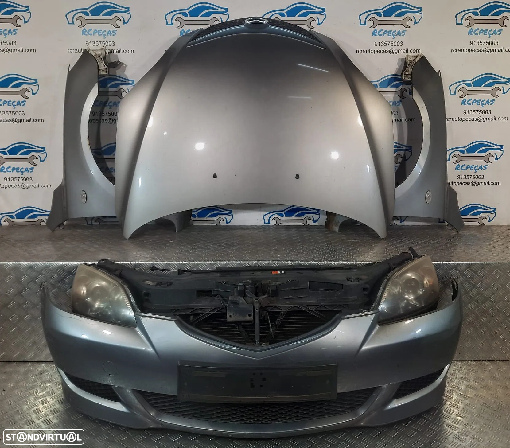 FRENTE COMPLETA MAZDA 3 BK CAPOT PARACHOQUES GUARDA-LAMAS OTICAS RADIADOR VENTILADOR FRENTE FIBRA REFORÇO - 5