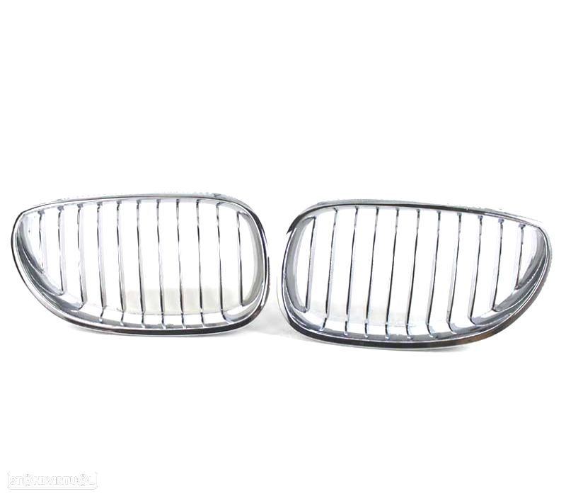 GRELHAS FRONTAIS BMW E60 E61 03-10 CROMADAS - 3