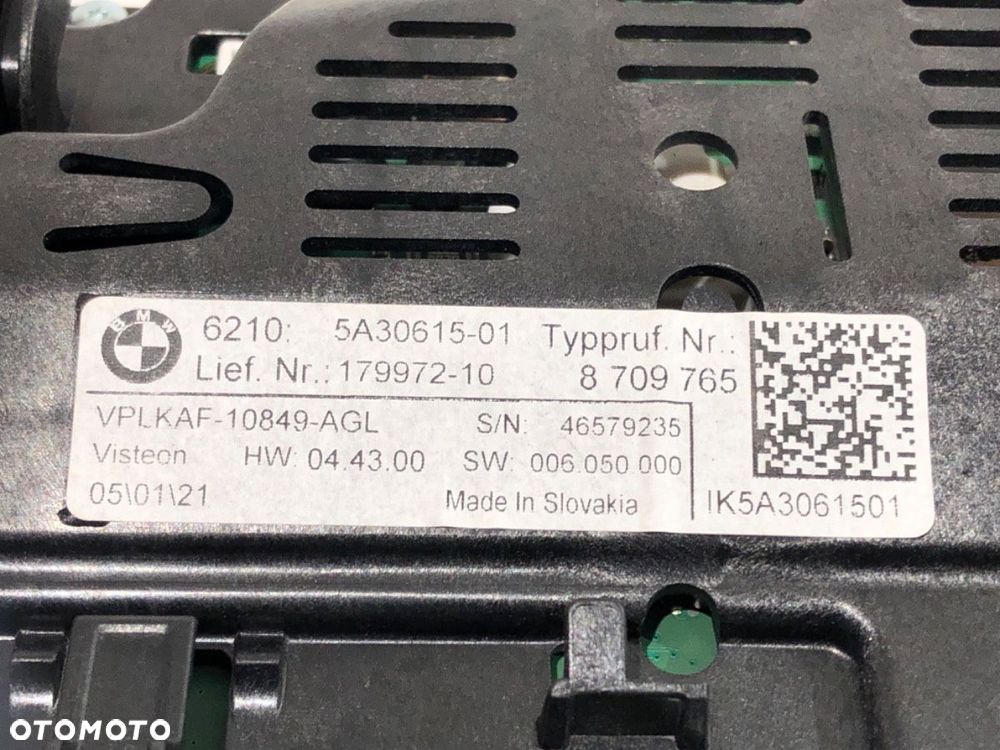 LICZNIK  BMW 5 (G30, F90) 2016 - 2022 518 d Mild-Hybrid 110 kW [150 KM] Hybryda silnik Diesla / - 5