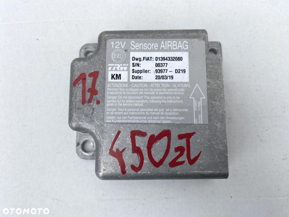 DUCATO BOXER JUMPER 14- MODUŁ SENSOR STEROWNIK PODUSZEK AIRBAG 1394332080 - 1