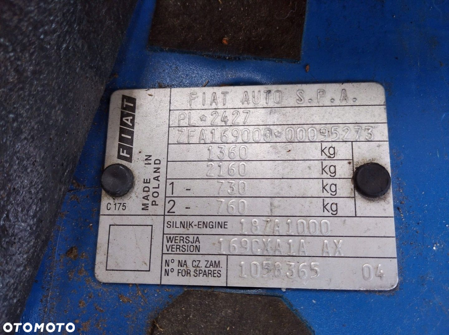 FIAT PANDA 2 II 169 ZDERZAK PRZÓD PRZEDNI CZARNY - 13