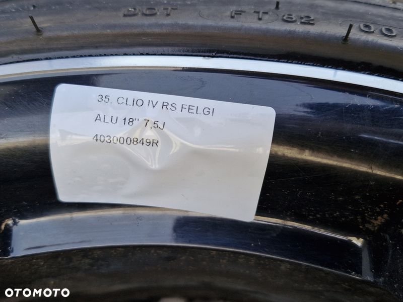 RENAULT CLIO 4 IV MEGANE RS FELGI ALUMINIOWE ALUFELGI 18'' 7,5J ET55 403000849R - 6
