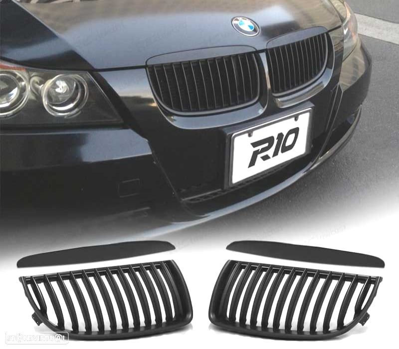 GRELHAS BMW E90 E91 03-08 LOOK M PERFORMANCE PRETO BRILHANTE + FRISOS - 1
