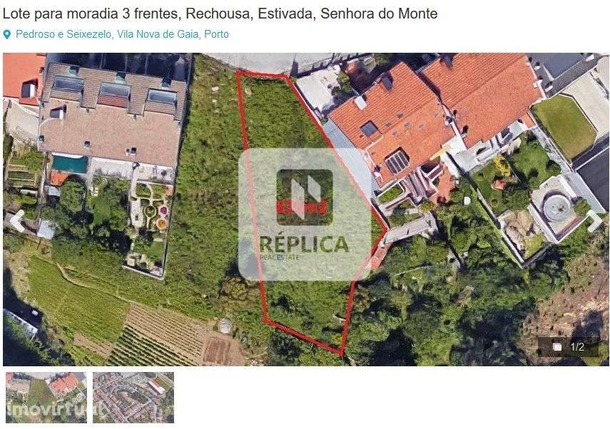 Terreno Urbano para construção de Moradia com três frentes em Pedroso - Grande imagem: 3/12
