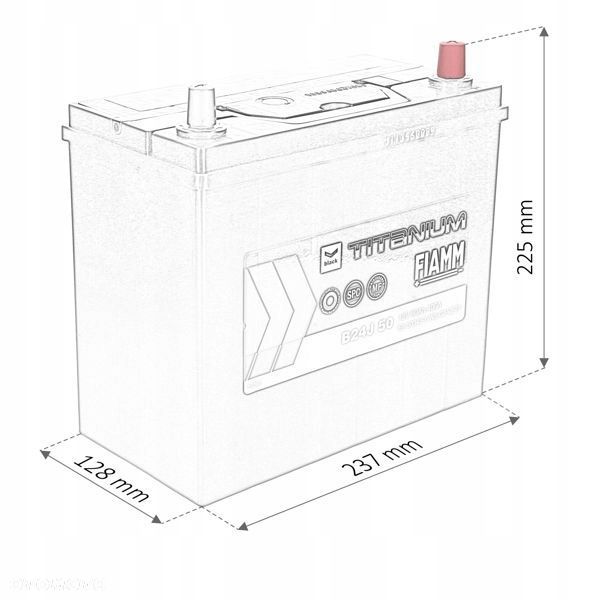 Akumulator FIAMM BLACK B24J 12V 50Ah 400A EN - 12 kg - 2