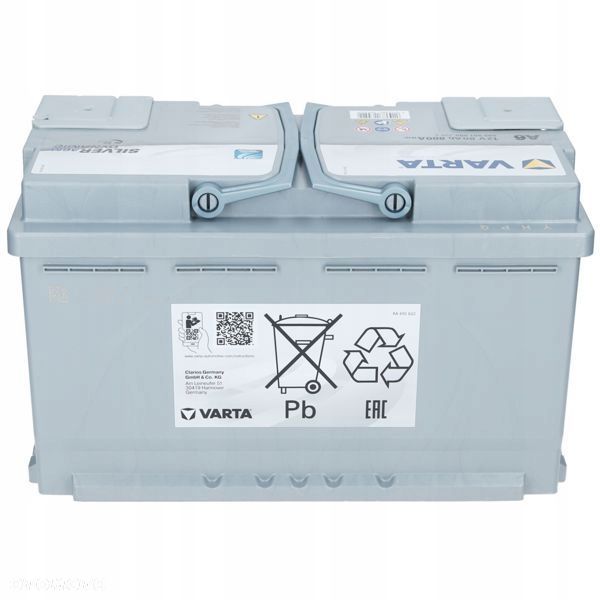 Akumulator Varta AGM A6 12V 80Ah 800A L4 StartStop P - 23 kg - 7