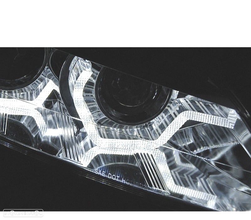 FARÓIS DINÂMICOS BMW Z4 E89 ANGEL EYES DRL 3D PRETOS - 3