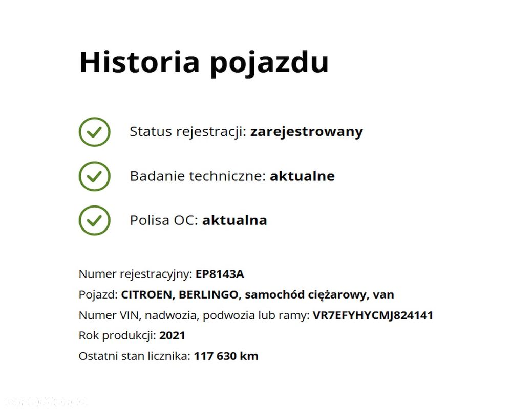 Citroën Berlingo 3 osobowy Salon Polska 2021 rok - 32