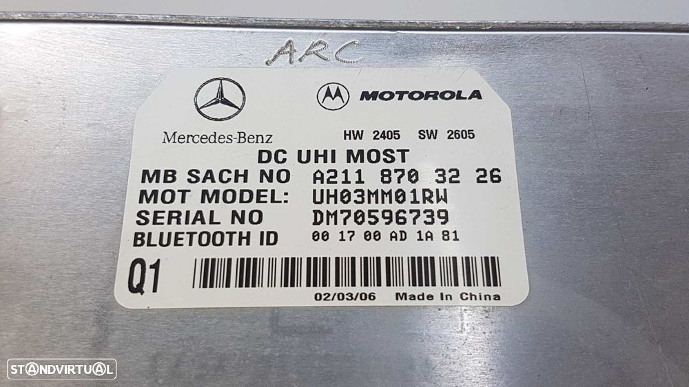 UNIDADE DE CONTROLE BLUETOOTH MERCEDES CLASE M (W164) 280 / 300 CDI (164.120) - 2