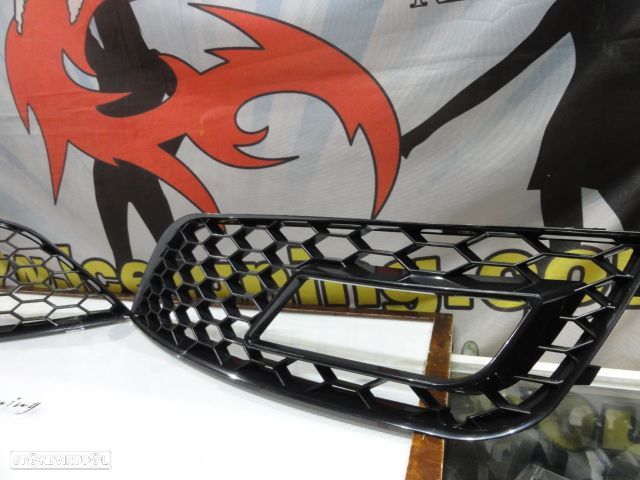 Grelhas faróis nevoeiro Audi A4 B8 11-15 RS LOOK preto brilhante - 9