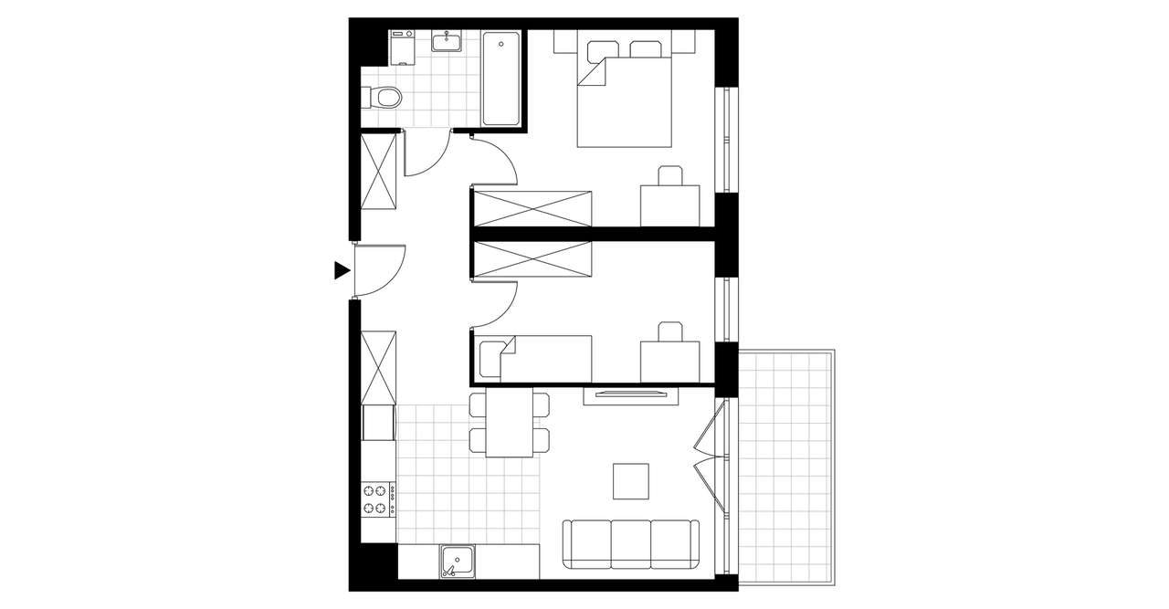 3-pokojowe mieszkanie 53m2 + balkon - Pełny obrazek: 3/12