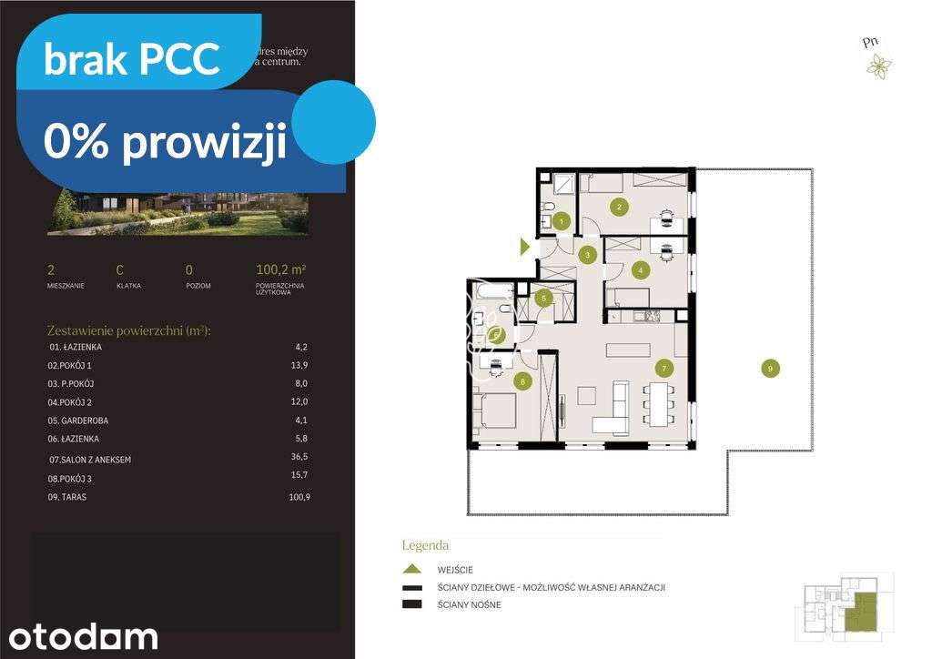 Mieszkanie na sprzedaż, 4 pokoje, 100 m², Bydgoszcz