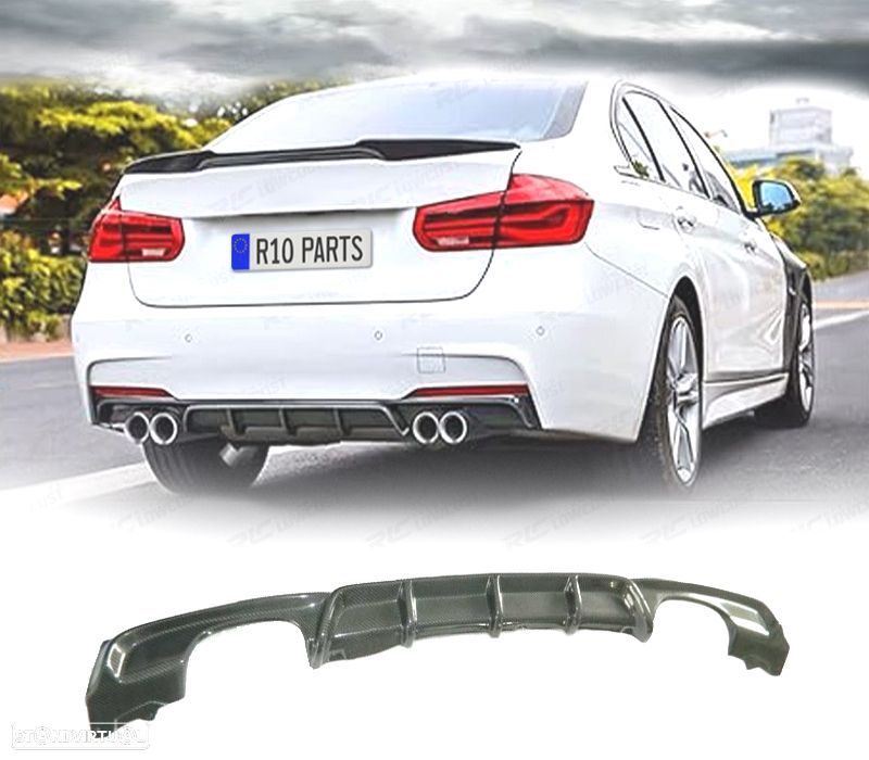 DIFUSOR BMW F30 F31 LOOK M PERFORMANCE CARBONO DUPLA SAIDA - 1