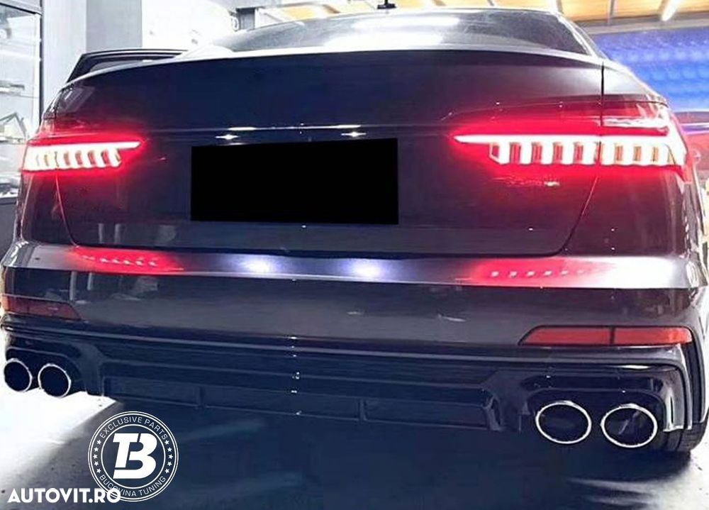 Difuzor Bara Spate cu Ornamente compatibil cu Audi A6 C8 S6 Design - 9