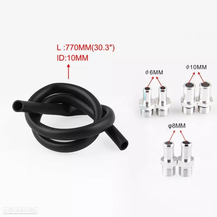 Kit Oil Catch Can Universal Multimarcas + Filtro breather - Preto (mdl1) - 5