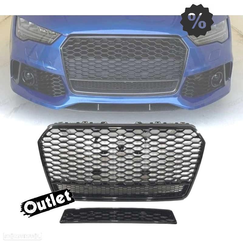 C011492C2 GRELHA DIANTEIRA AUDI A7 LOOK RS7 15-18 PRETO - 1