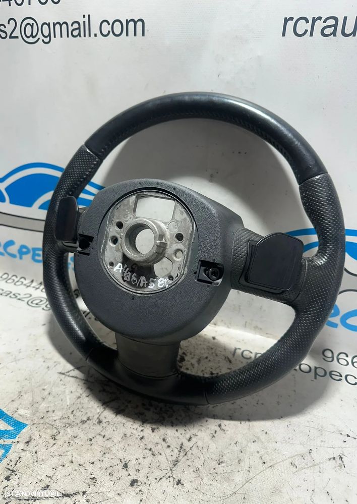 .Volante Pele Perfurada Original 3 Braços Patilhas Multifunções Audi 8T0419091B 2007 - 2016 - 7