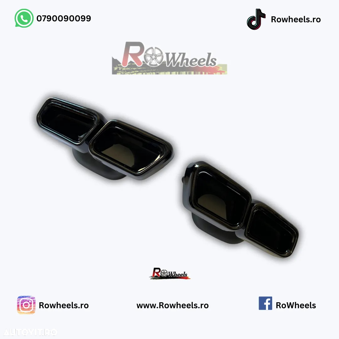 Ornamente tobe Tips evacuare Mercedes AMG S class E class C class W222 W212 W218 W205 W223 black chrome - 6
