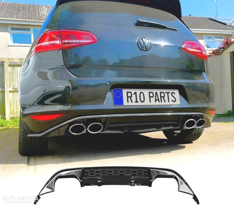 DIFUSOR VOLKSWAGEN VW GOLF 7 12-17 LOOK R PRETO BRILHANTE - 1