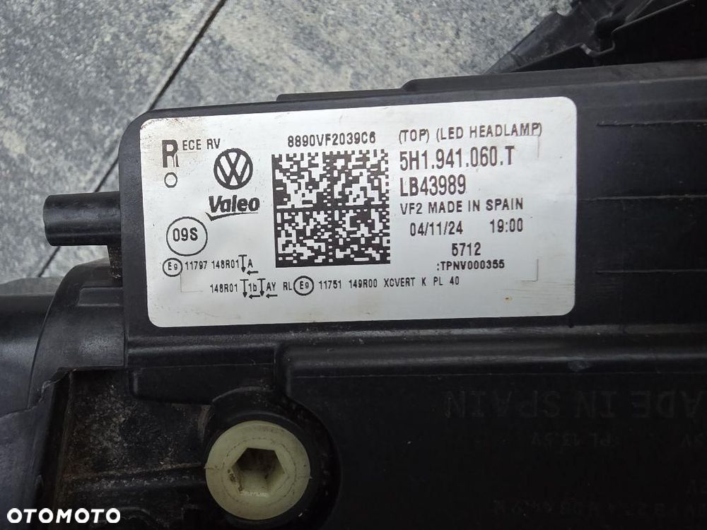VW GOLF 8 VIII 5H1 LIFT Lampa prawa przód Full Led Matrix IQ TOP 5H1941060T - 10