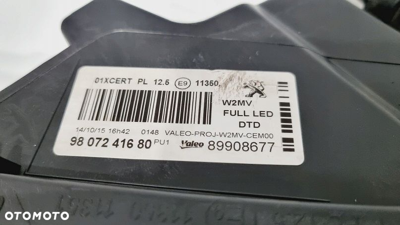 REFLEKTOR PRAWY FULL LED PEUGEOT 508 I LIFT EUROPA - 4