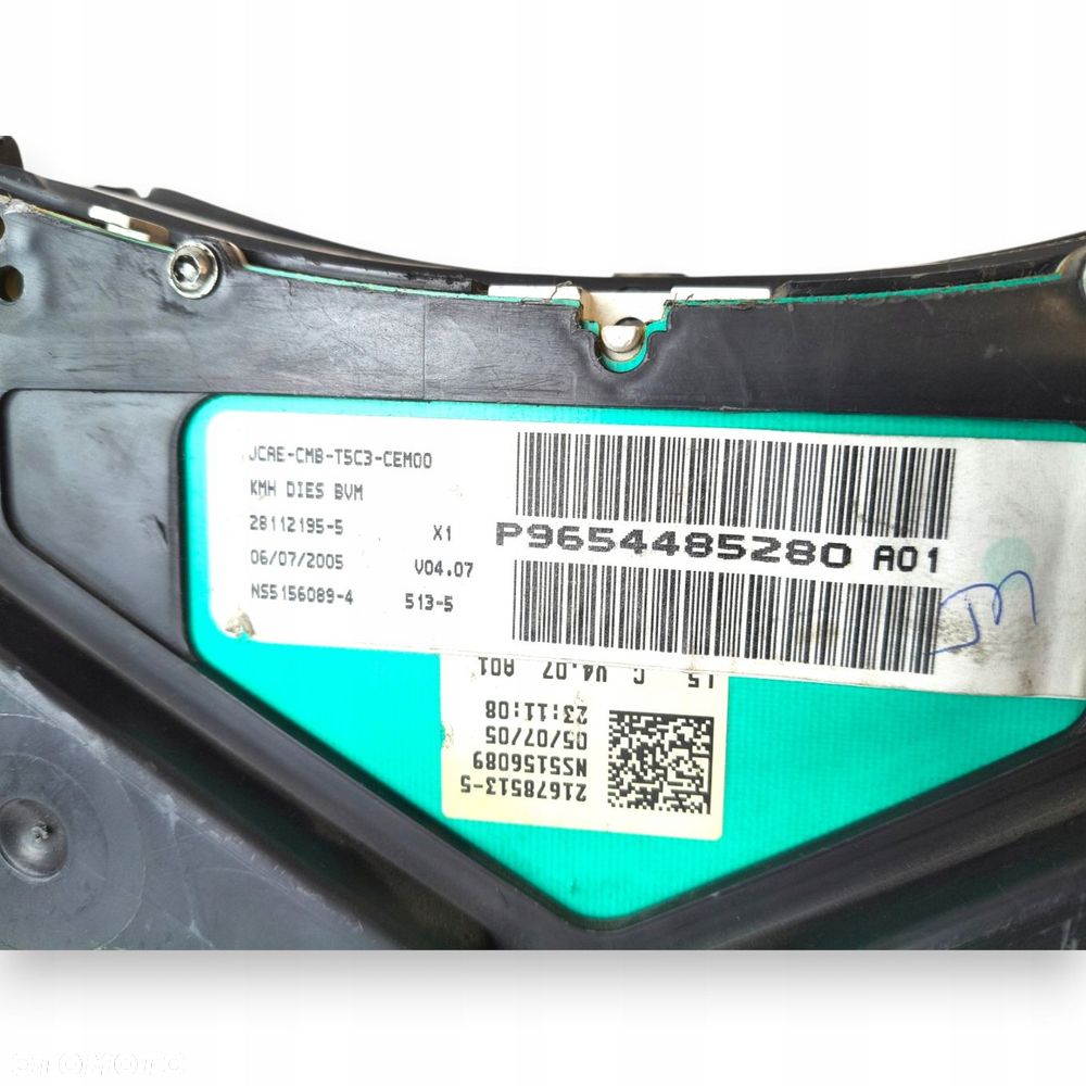 LICZNIK ZEGARY P9654485280 Peugeot 307 1.4 1.6 2.0 HDI Diesel europa 98-09 - 2