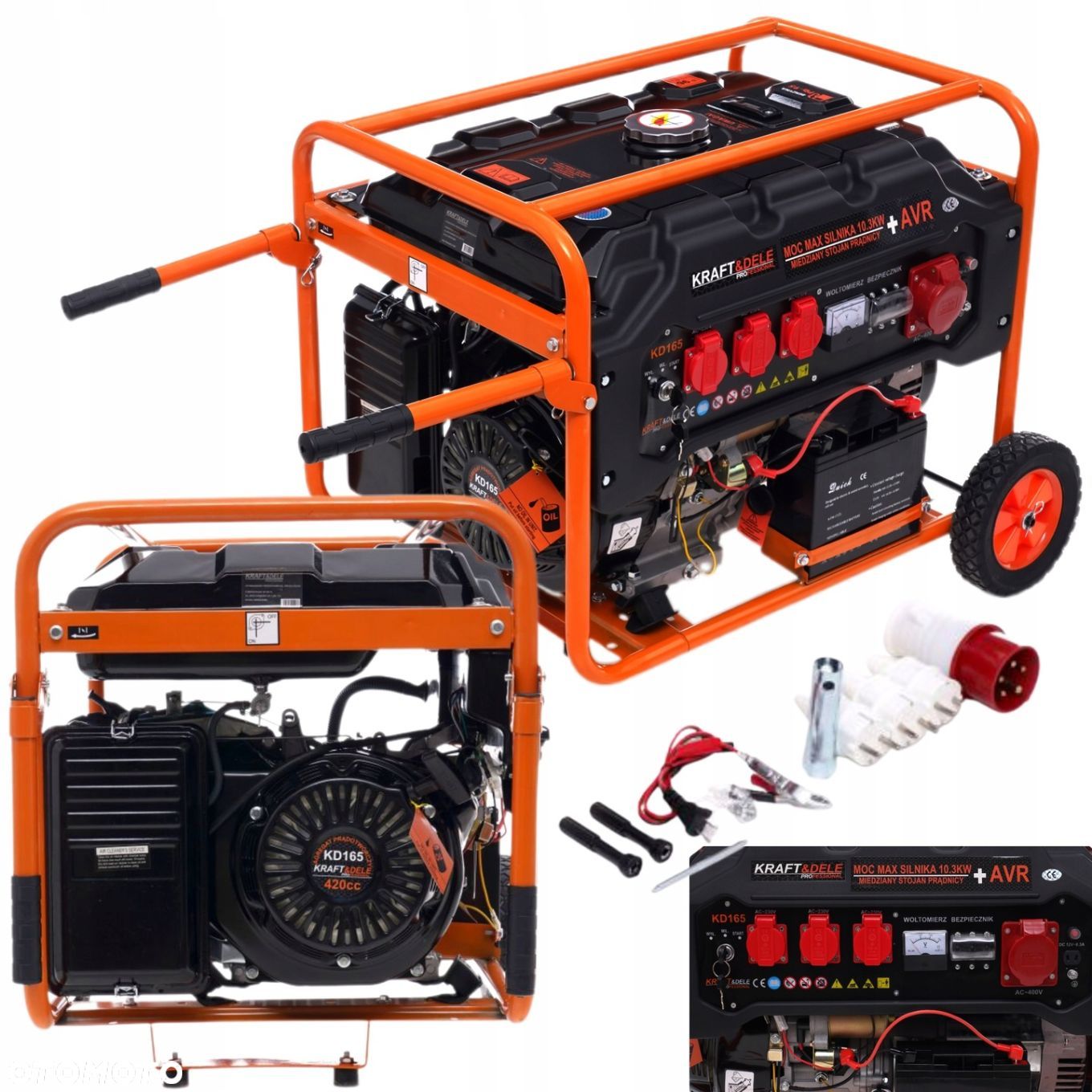 AGREGAT PRĄDOTWÓRCZY GENERATOR PRĄDU 5500W 15KM 3-FAZY KRAFTDELE KD165 - 1