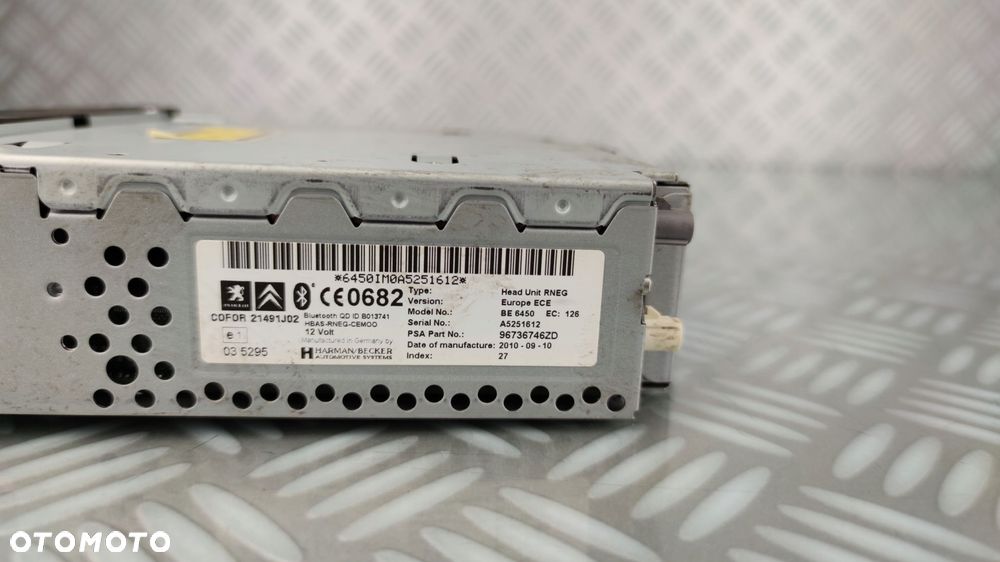 96736746ZD radio fabryczne nawigacja bluetooth CITROEN C5 X7 III 3 - 6