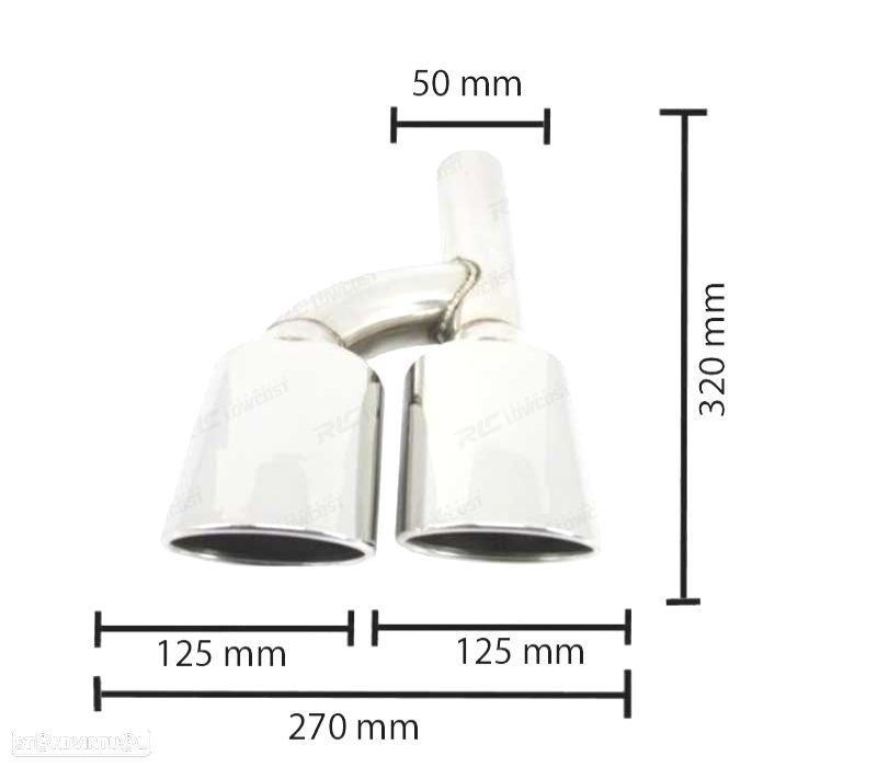 PONTEIRAS DE ESCAPE MERCEDES CLASE C W204 07-15 LOOK AMG 50X100 - 3