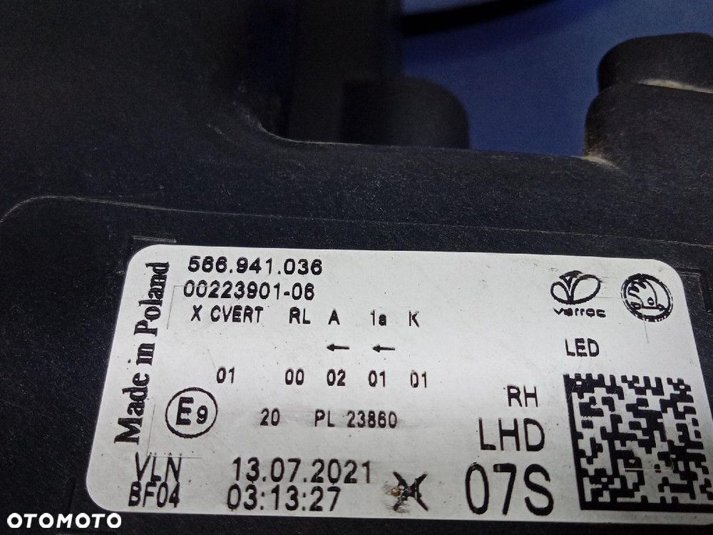 SKODA KODIAQ I LIFT REFLEKTOR PRAWY LAMPA PRZEDNIA FULL LED 566941036 - 6