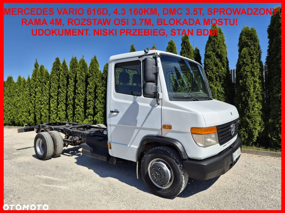 Mercedes-Benz Vario 616D/ 4.3 160KM/ Rama do Zabudowy/ DMC 3.5t/ - 2