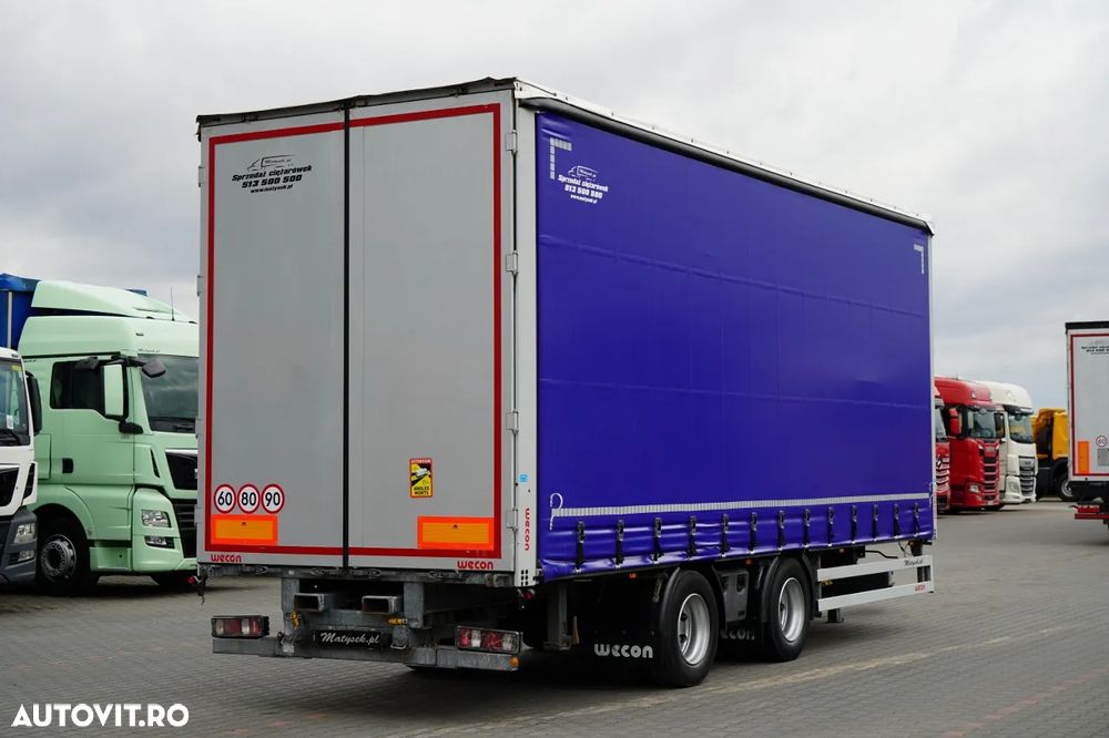 Wecon REMORCA - 7,7 M / AXĂ CULISANTĂ / ACOPERIȘ CULISANT / ȘINGURI CĂRUCIOR / SAF - 7