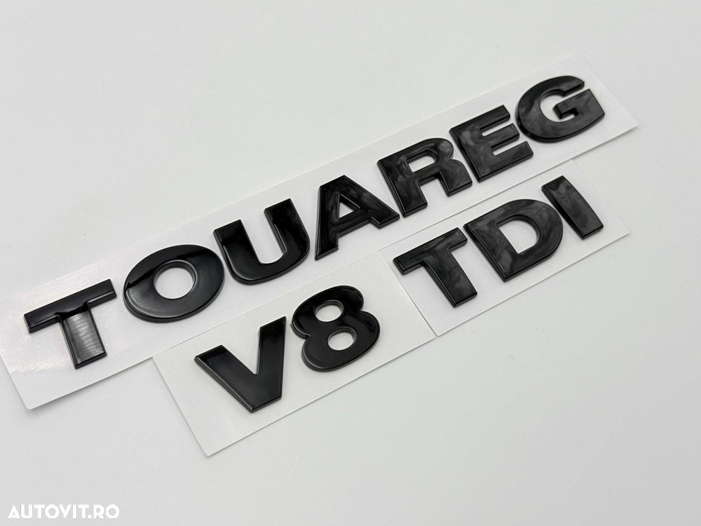 Set Embleme Compatibile VW Touareg V8 Tdi negru - 3