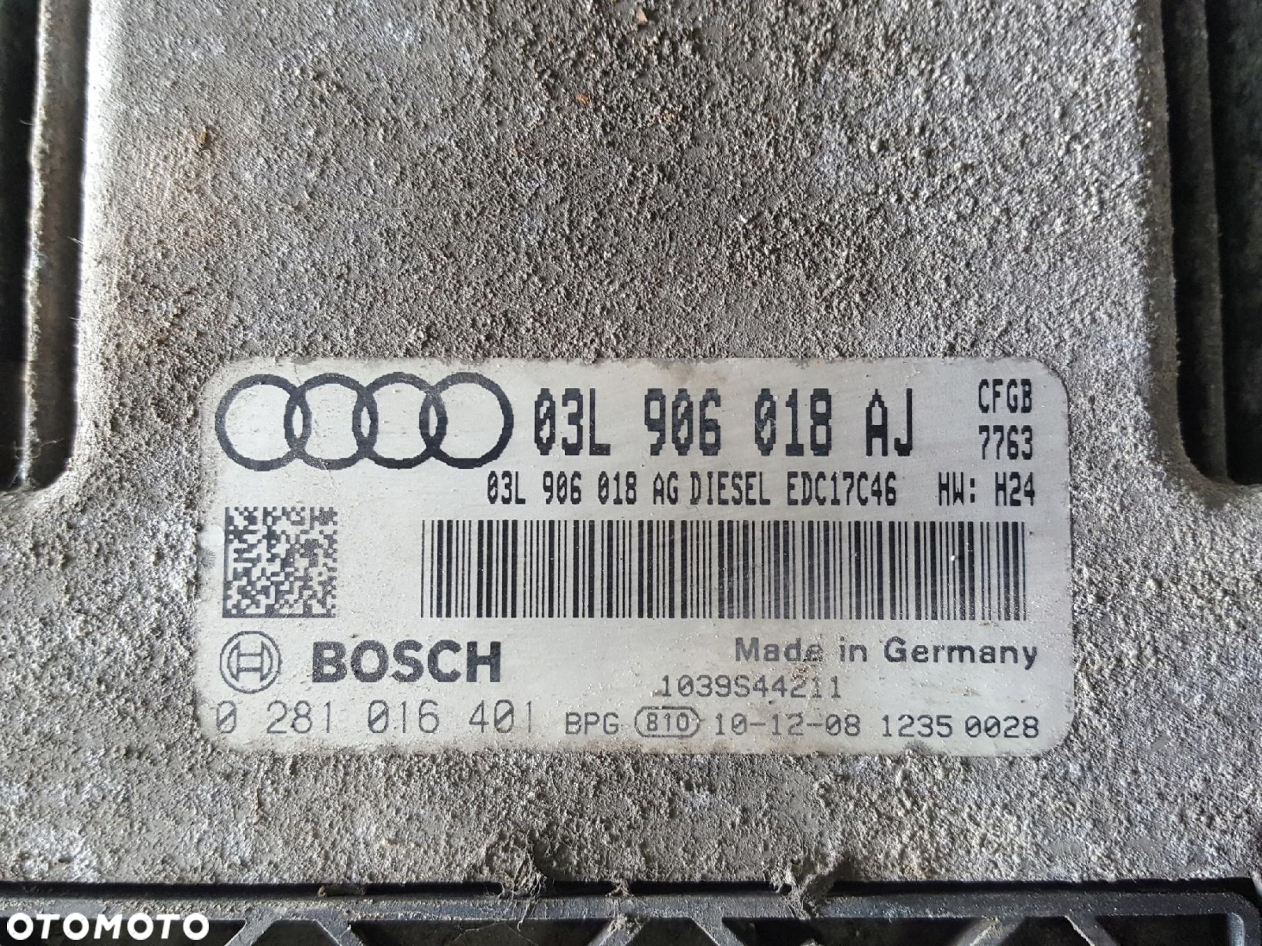AUDI A3 8P LIFT 08-12 2.0 TDI CFG KOMPUTER SILNIKA 03L906018AJ - 2
