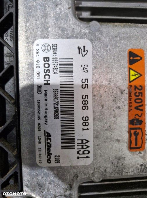 Sterownik silnika komputer Opel Insignia A 2.0 55586981 0281018931 PIN - 3