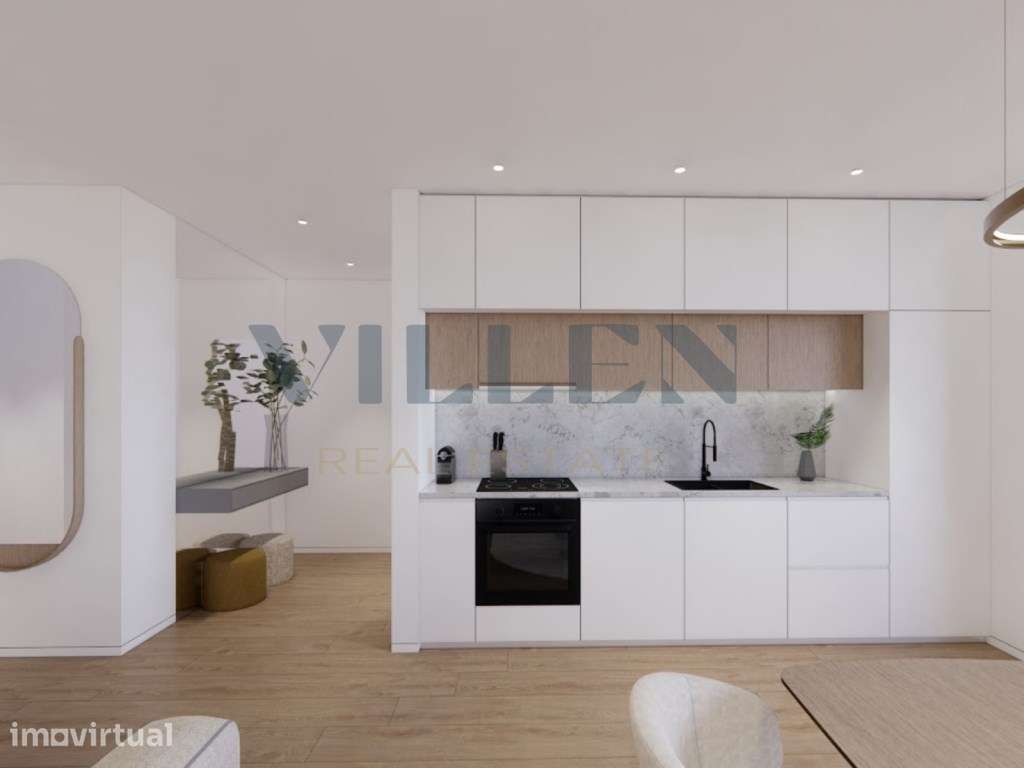 Luxuoso Apartamento T2 | Condomínio Fechado com Piscina | Trofa - Grande imagem: 3/10